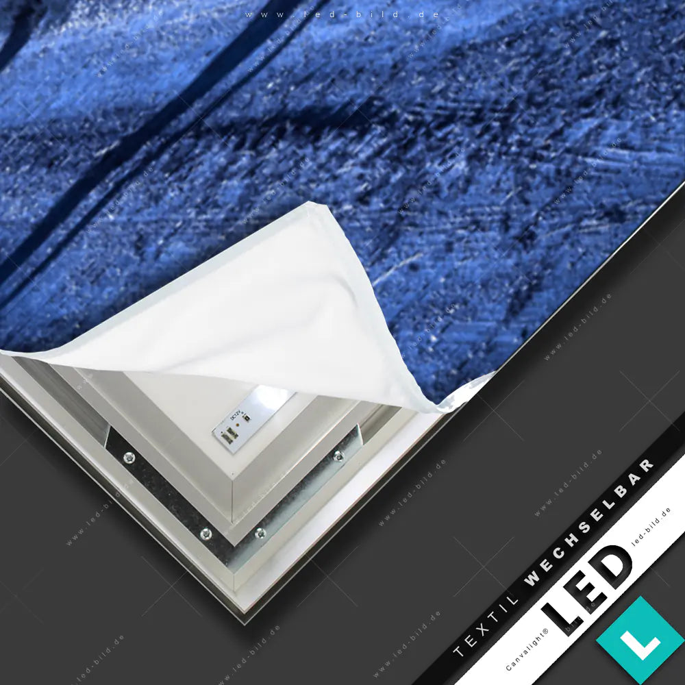 LED Wechsel-Leinwand Canvalight® TEX | Kein Drama Lama | Schmal