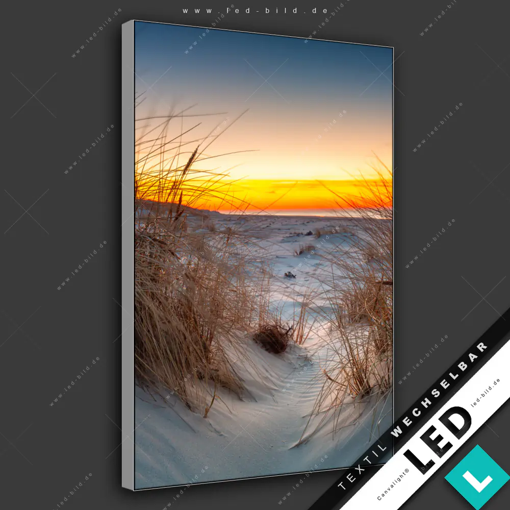 Islandburner Poster 130x90cm - Ostseestrand Wellen Sonnenuntergang