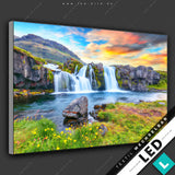 Led Bild Wasserfall Bei Sonnenuntergang Querformat Motivvorschau