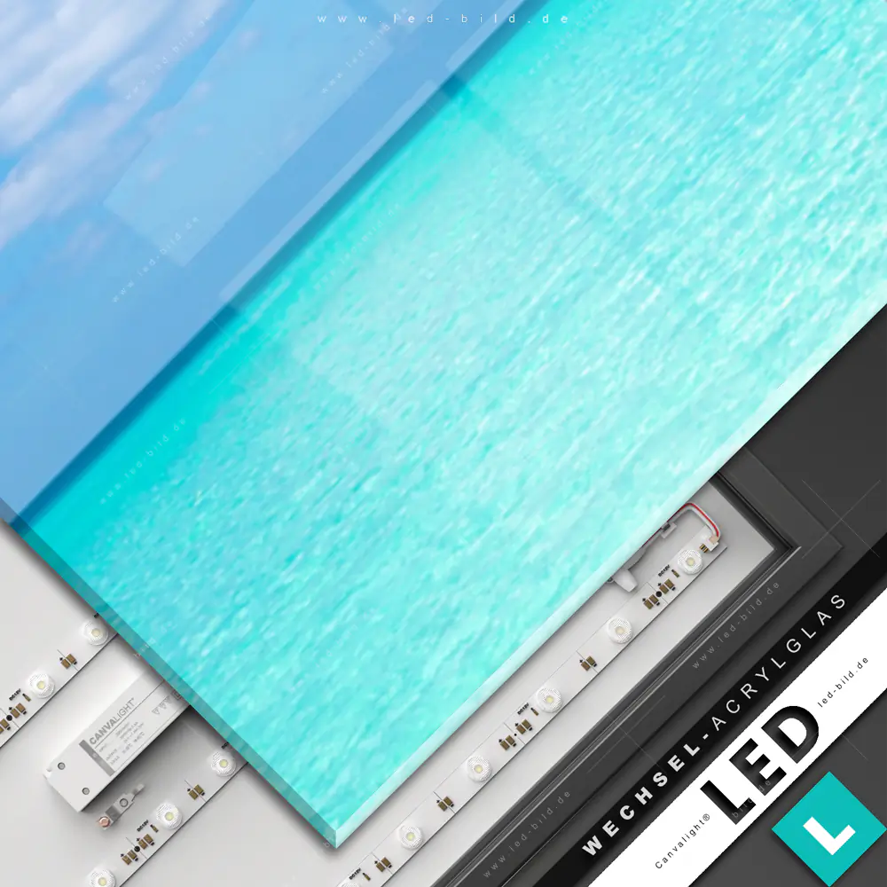 LED-Wechsel-Bild Canvalight® DIA Langer Holzpier im Meer | Strand ...