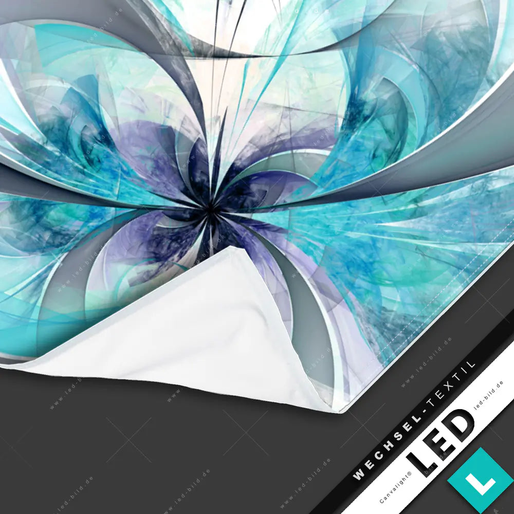 LED Wechsel-Leinwand Canvalight® TEX | Digitale Blumen No.3 | Querformat