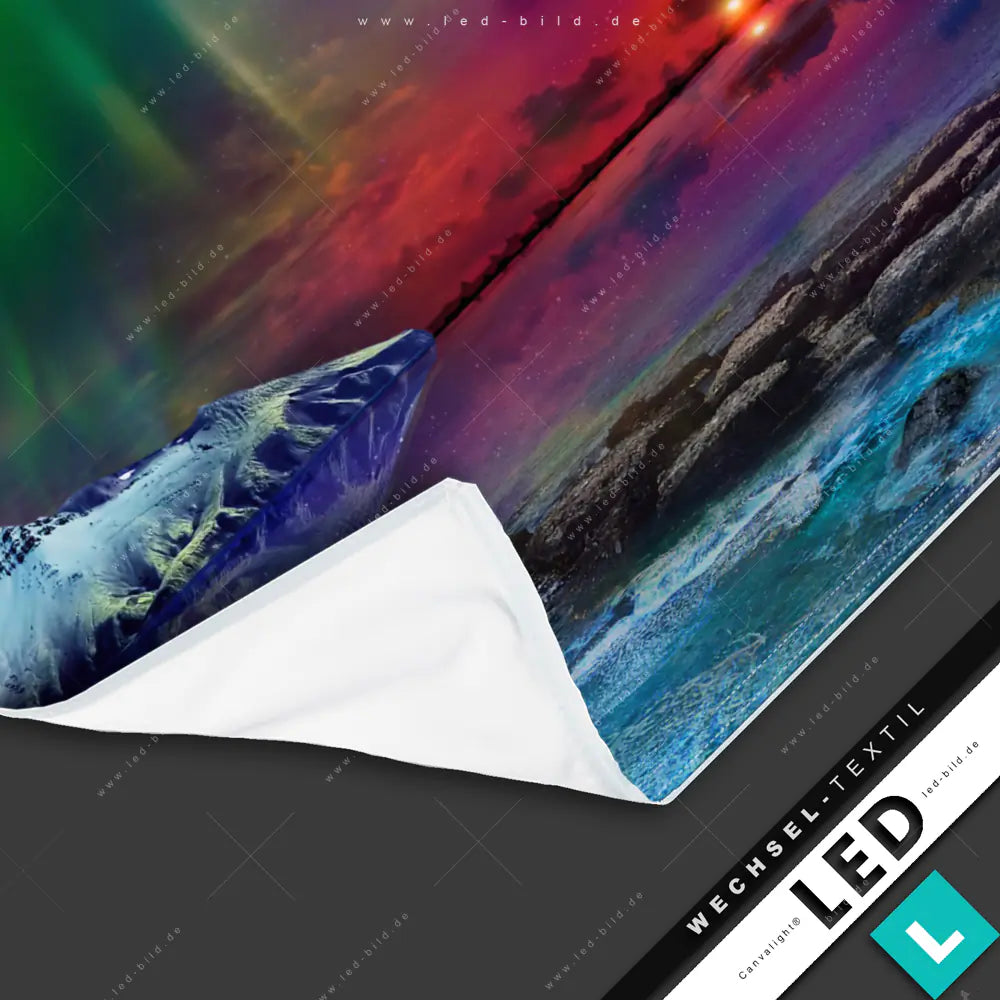 LED Wechsel-Leinwand Canvalight® TEX | Naturpoesie mit Fuchs | Panorama