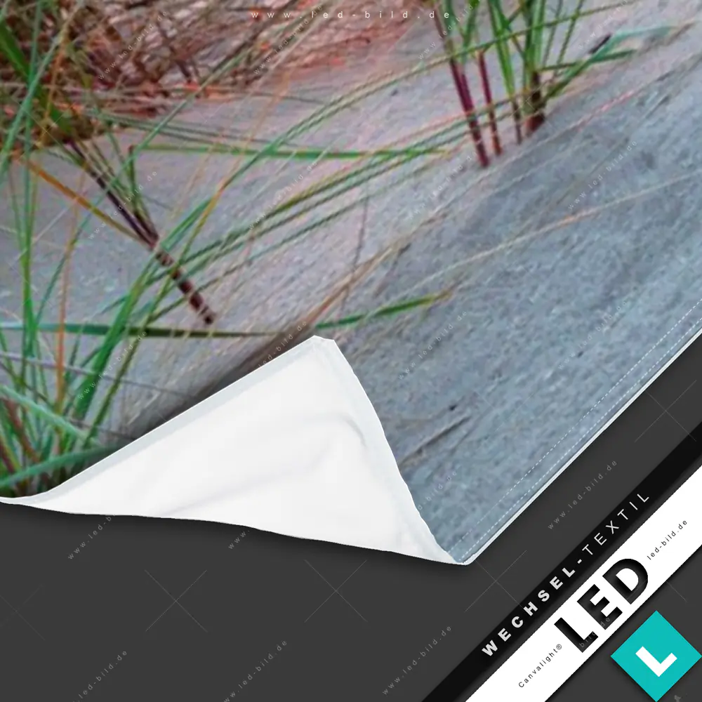 LED Leinwandbild Canvalight® TEX | Meeresrauschen bei Sonnenuntergang | Schmal