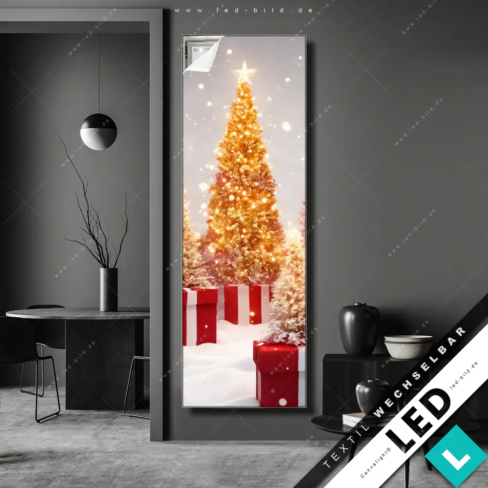 Canvalight® TEX LED-Bild ✓ Glitzernde Weihnachtsdeko | Winter