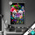 Led Glasbild Bunte Bulldogge Schwarz Hochformat Produktvorschau