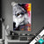 Led Glasbild Wolf Mit Bunten Farbspritzern Hochformat Produktvorschau