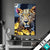 Textilrahmen Leopard Eleganz Trifft Farbe Hochformat Produktvorschau