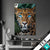 Textilrahmen Leopard Mit Blauen Augen Hochformat Produktvorschau