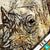 Textilrahmen Vintage Nashorn Querformat Zoom