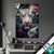 Textilrahmen Weisser Tiger Mit Blauen Augen Zwischen Blumen Hochformat Produktvorschau